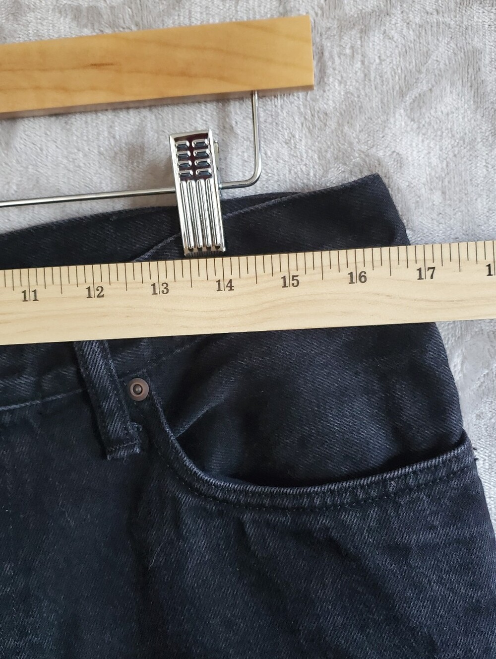 J.Crew Jeans Mens 34x36 Black Classic Straight Leg Dark Wash Denim 100% Cotton - Picture 12 of 15